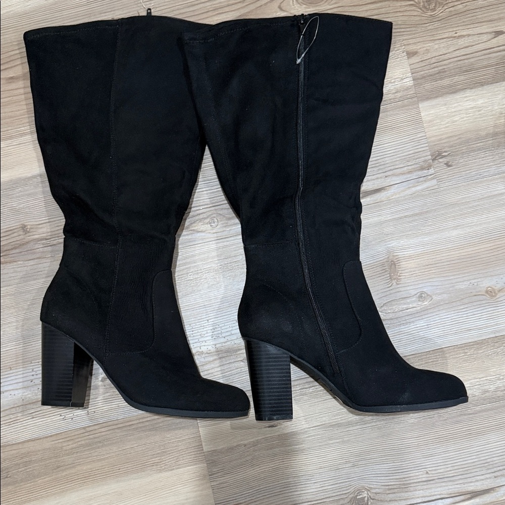 Style and co  Black Women's Boots wild calf size US 9 W new with box